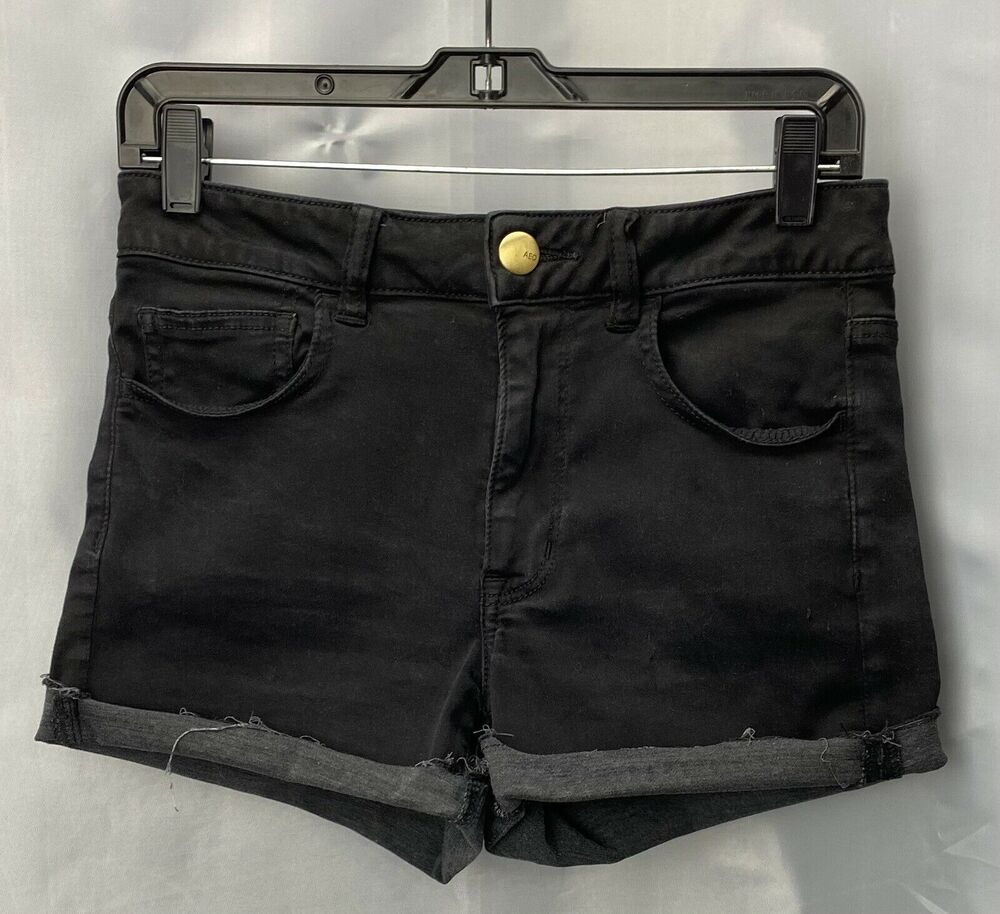 American Eagle Shorts 8 Hi-Rise Shortie Super Super Stretch Black Denim